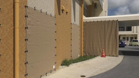 Hurricane wind shutter Stock Footage 92418965