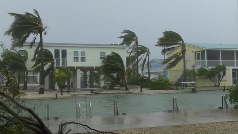 Hurricane winds subside as the eye nears Stock Footage 105122608