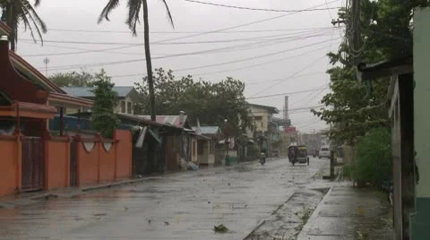 Hurricane Winds Tear Through Small Town Stock Footage 8997955