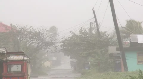 Hurricane Winds Tear Through Town In Philippines Stock Footage 8997996