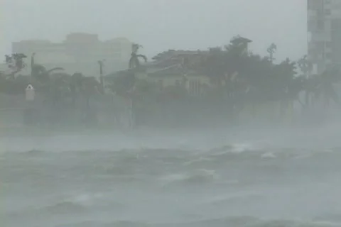 Hurricane winds waves Stock Footage 12692312
