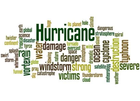 Hurricane, word cloud concept Illustrazione stock