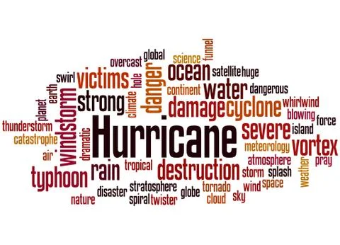 Hurricane, word cloud concept Illustrazione stock
