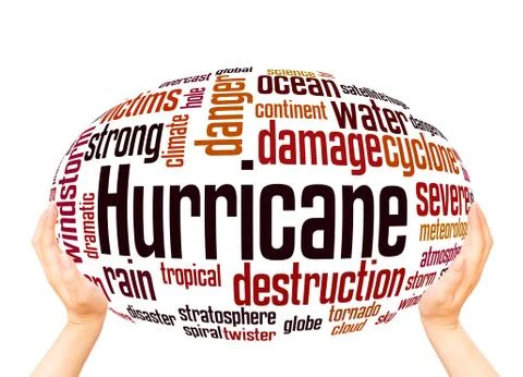 Hurricane word cloud hand sphere concept イラスト素材