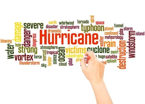 Hurricane word cloud hand writing concept イラスト素材