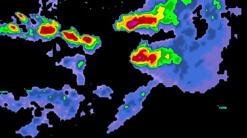 Hurricanes and severe thunderstorms as seen on weather satellite Stock Footage 344599289
