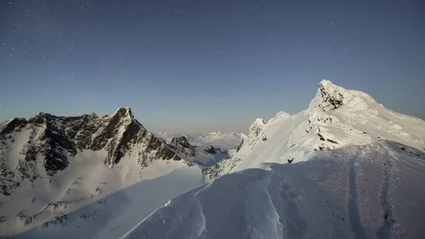 Hurrungane with starry sky Stock Footage 87804861