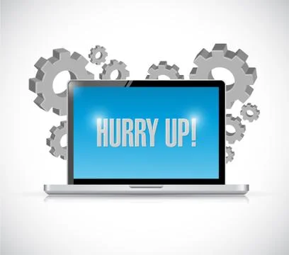 Hurry up computer sign illustration Stock-Illustration