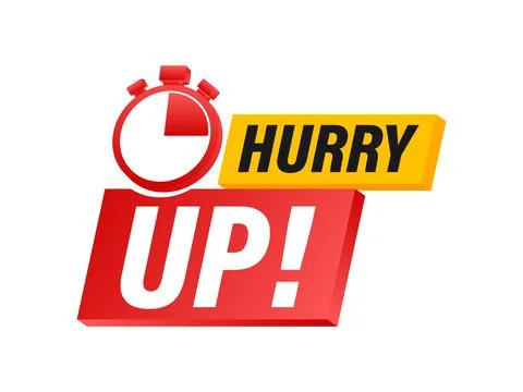 Hurry Up Label, limited offer. Countdown banner. Last minute offer. Vector stock Illustrazione stock