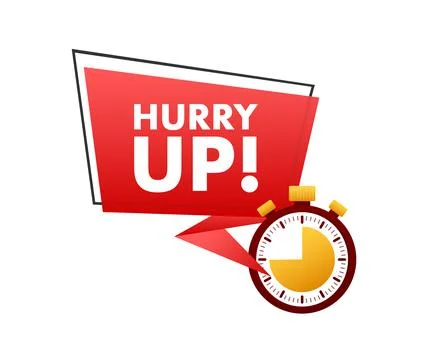 Hurry Up Label, limited offer. Countdown banner. Last minute offer. Vector stock Stockillustratie