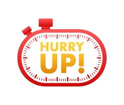 Hurry Up Label, limited offer. Countdown banner. Last minute offer. Vector stock Stock Illustration