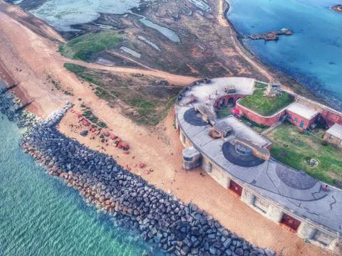 Hurst Castle from Above Foto stock