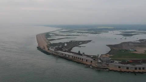 Hurst Castle and surrounding area Stock Footage 146818345