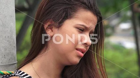 Hurt And Tearful Female Teen Stock Photos