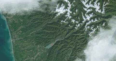 Hurtling earthward, out of control, over the Olympic Range, Washington Stock Footage 101236907