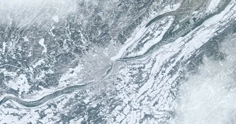 Hurtling earthward, out of control, over Quebec City, Canada Stock Footage 101241023