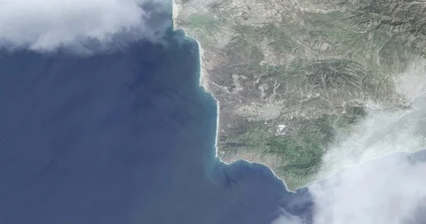 Hurtling earthward, out of control, over Vandenberg Air Force Base, California Stock Footage 101243159