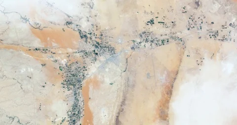 Hurtling earthward, out of control, over desert terrain in Saudi Arabia Stock-Footage 101249151