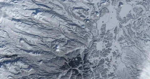 Hurtling earthward, out of control, over the Kamchatka Peninsula, Russia Stock Footage 144397266