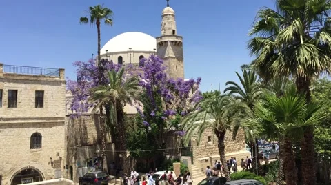 Hurva Synagogue with Passing Tourists Stock Footage 51546594