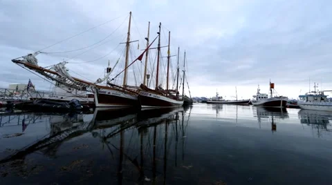 Húsavík Harbour Stock Footage 45412405