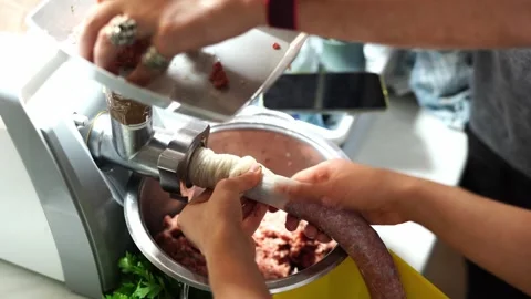 Husband and wife cook homemade minced Stock Video Pond5