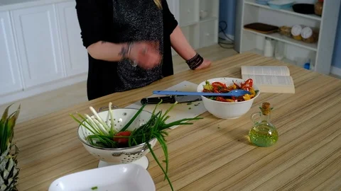 Husband got a spoon on his forehead Stockbeeldmateriaal 127258585