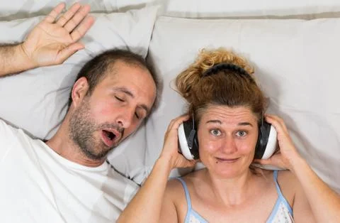 Husband snoring Foto stock