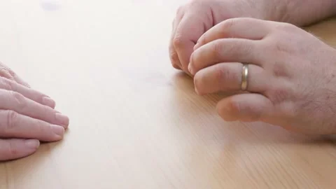 Husband take off the wedding ring returned. Stock Footage 168419975