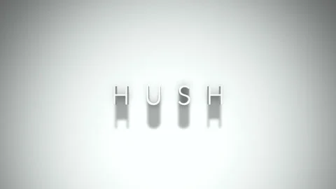 Hush 3D title animation with shadows on a white background Stock Footage 296728794