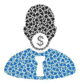 Hush Money Recursion Icon Collage of Self Icons Stock Illustration