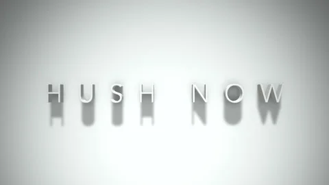Hush Now 3D title animation with shadows on a white background Stock Footage 296728727