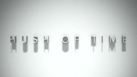Hush of time 3D title animation white text on a white background Stock Footage 299749626