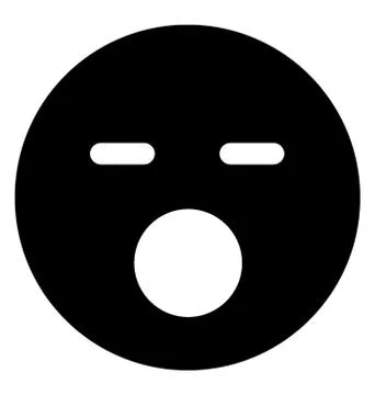Hushed Face Emoticon Stock Illustration