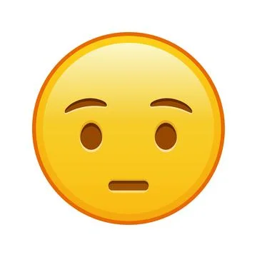 Hushed face Large size of yellow emoji smile Stock Illustration