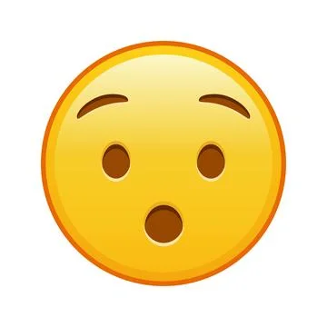 Hushed face Large size of yellow emoji smile Stock Illustration
