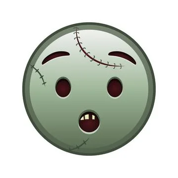 Hushed face Large size of zombie halloween emoji Illustrazione stock