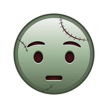Hushed face Large size of zombie halloween emoji Stock Illustration