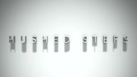 Hushed steps 3D title animation white text on a white background Stock Footage 299749748