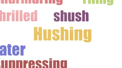 Hushing Word Cloud Animated Isolated Stock Footage 107212717