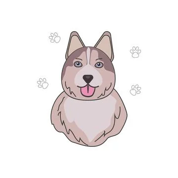 A husky dog in the duddle style Illustrazione stock