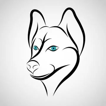 Husky Dog logo vector Stock Illustration