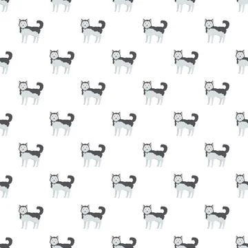 Husky dog seamless pattern creating graphic background design Illustrazione stock