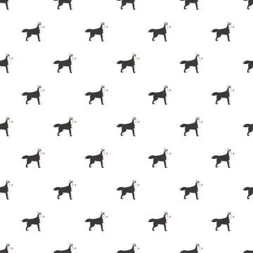 Husky dog seamless pattern graphic design background Stock Illustration