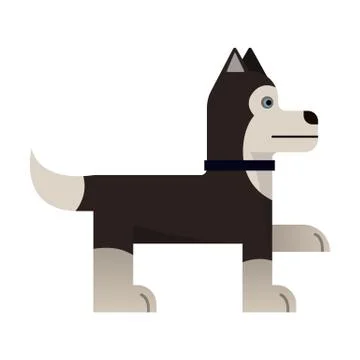 Husky stand. Stock Illustration