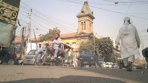 Hustle and Bustle in Saddar Stock Footage 79019991