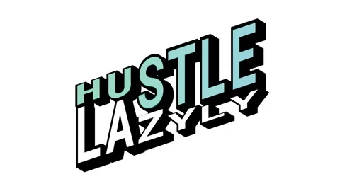 HUSTLE vs LAZYLY, 3D Text Animation in Isometric View with Opposite Word Motion Stock Footage 314263567