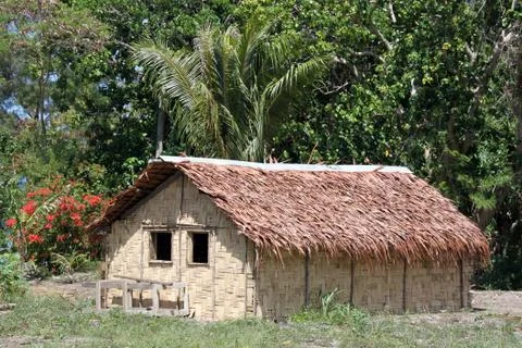 Hut and trees Stock Photos