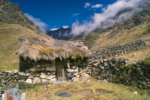 Hut in andes Stock Photos