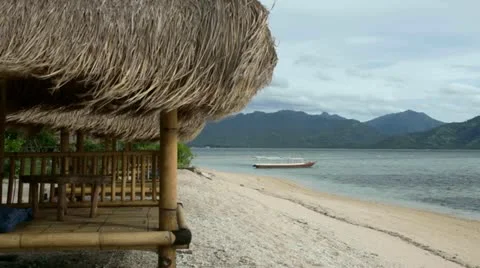 Hut on beach Stock Footage 23329647